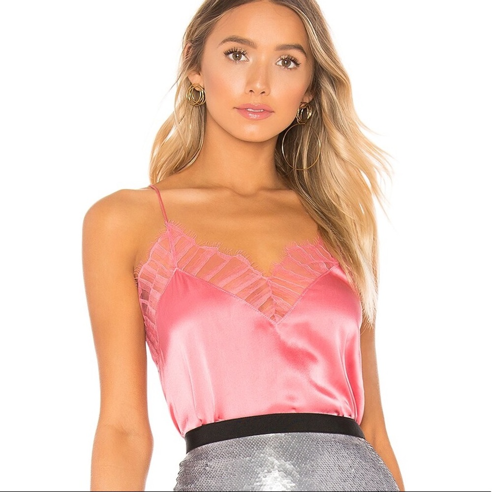 IRO Berwyn silk cami with lace trim - 40 M/L